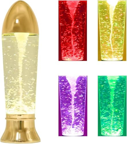 YAKii 10.5 Tornado Lamp LED Color Changing,Tornado Maker Science Toy, Battery/USB Cable Operated,Christmas Day Decoration Gold