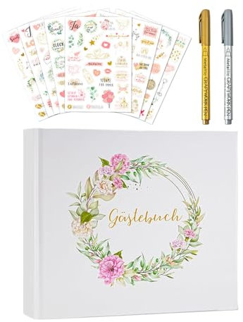 Hochzeitsgästebuch,Hochzeitsalbum Mit Aufklebern & Gestaltungsmöglichkeiten - Elegantes Design Für Feiern, Geburtstage, Baby Shower, Jubiläen & Besondere Anlässe
