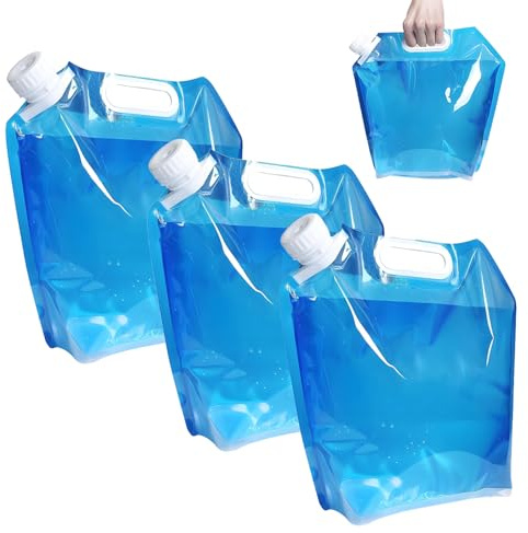 afhgdjr Wasserkanister Faltbar,3 StüCk Faltbarer Wasserkanister 10l wasserkanister Auslaufsicherer, Camping Gadgets GefrierfäHiger Camping-TräGertank FüR Den AußEnbereich FüR Sport,Wandern, Picknick
