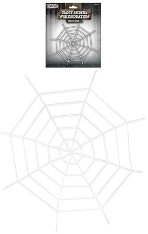 HENBRANDT Giant White Spider Web Decoration 152cm x 152cm - Spooky Halloween Party Prop for Indoor Outdoor Decor - Haunted House Supplies for Kids & Adults