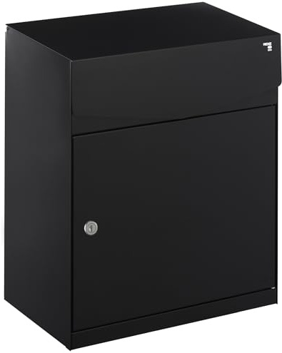 MEFA by Renz Letter 412 (Farbe Tiefschwarz - RAL 9005M, Postkasten mit Sicherheitsschloss, Designbriefkasten, Größe 270x430x530 mm) 412100M
