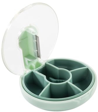 Zambuph Scatola divisoria per pillole ABS PC Divisorio per tablet portatile Camera da letto per la casa Ufficio Viaggio di lavoro Accessori per contenitori da campeggio, verde chiaro