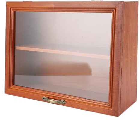 SENECESLI Minifiguren-Vitrine, Holzvitrine, Baustein-Spielzeug-Desktop-Organizer-Vitrine für Kleine Miniatur-Sammlerstücke, Kosmetika, 11,8 X 4,3 X 9,1 Zoll