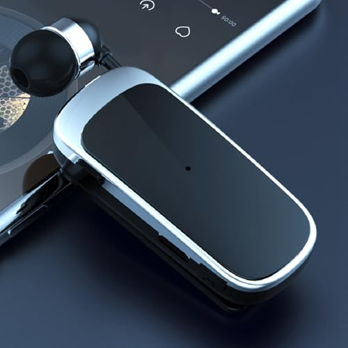 LUCKDANO Casque BT Professionnel sans Fil K52 – Écouteurs Intra-Auriculaires Rétractables avec Micro HD, Suppression du Bruit CVC, Appel Mains Libres, Clamp/Holder Pliable et Autonomie de 5 Heures