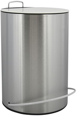 MSV Kosmetikeimer Unna Mülleimer Treteimer Abfalleimer - 5 Liter – mit herausnehmbaren Inneneimer - Weiß