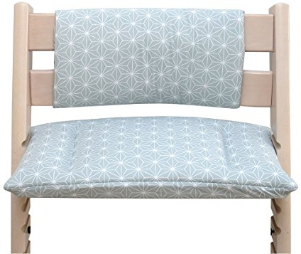Blausberg Baby - Sitzkissen Kissen Polster Set Junior *31 FARBEN* für Tripp Trapp ohne Schlitz im Sitzkissen (Happy Star Grün) alle Materialien OEKO-TEX® Standard 100 zertifiziert - 100% made in HH