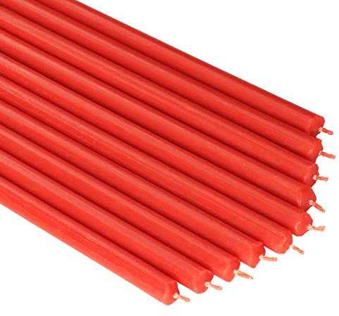 NKlaus Altarkerzen für Kerzen Bienenwachs, Rot, 28cm 190g ca, 10 Stück | tropffrei; Höhe: 28cm; Durchmesser: 9,6mm