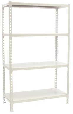 SimonRack Förvaringshylla 4 Hyllplan, 1500x1200x300 mm – Garagehylla i Vit, 200 kg Belastning per Hyllplan - B40