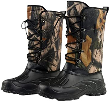 Botas de agua impermeables de camuflaje para hombre, escalada, caza, pesca, forro polar, para caminar, esquí, nieve, camuflaje, 42