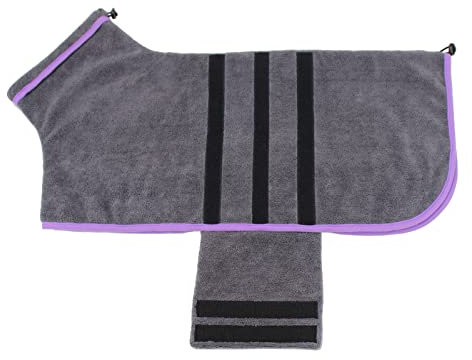 Hundemantel, trocknet Mäntel, Mikrofaser, schnell trocknend, super saugfähig, Haustier-Bademantel, Haustier, Katze, Bademantel, Handtuch für kleine Hunde, mittelgroße und große Hunde (XXXL, Grau)