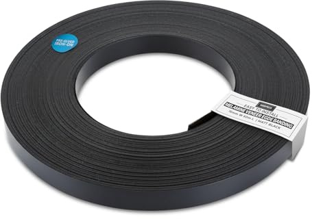 WoodPress® 15mm Mattschwarz Melamin-Kantenumleimer zum Aufbügeln 50m | 50-m-Profirolle mit Schmelzkleber, flexible Bügelkante für Möbelbau sowie Schrank-, Regal- und Plattenkanten
