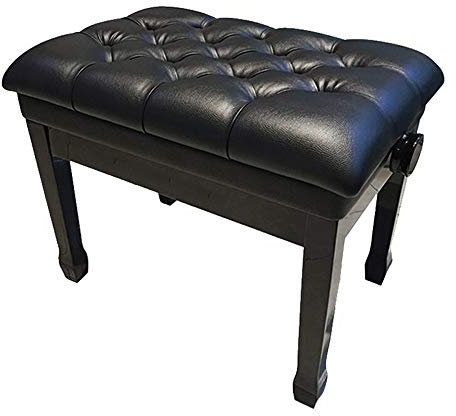 DRSM Luxus Soft Piano Hocker Guzheng Hocker Electric Piano Hocker Verstellbare Piano Hocker Aufzug Massivholz Thick Klavier Stuhl Hocker 1 Person Gepolsterter Sitz (Schwarz 60x40x58cm)