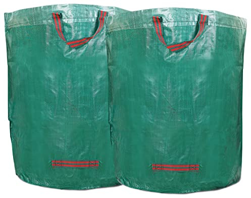 WUNDERGARDEN Set di Sacchi da Giardinaggio – 2 pz. 272 litri – Rifiuti del Giardino, Foglie, Compost – Sacchi Rotondi, Autoportanti e Ripiegabili
