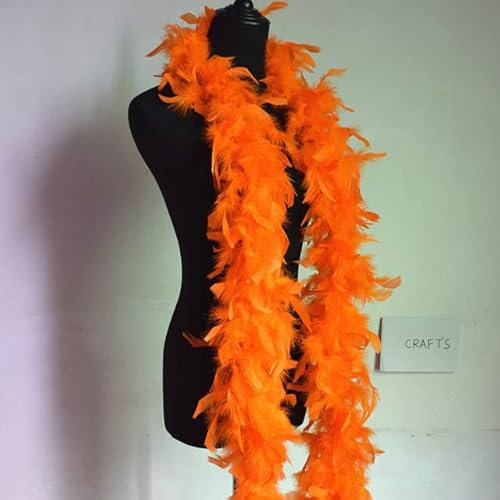 GNHHMGT 50 g 2 m/Streifen dicke Federboa Feder Hochzeit Party Dress up eine Vielzahl von Farben - Orange