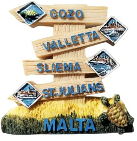 Malta - Magnete per frigorifero da viaggio, souvenir 3D, collezione di adesivi magnetici