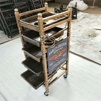 Retro Salon Friseurwagen Beauty-aufbewahrung Spa Roller Cart Salon Schale 4 Schubladen Solide Und Stabil Nicht Leicht Zu Korrodieren