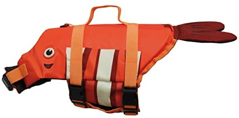Croci Clownfish flytväst för hundar, flytväst för husdjur, flytväst med handtag för hundar, clownfish 30 cm