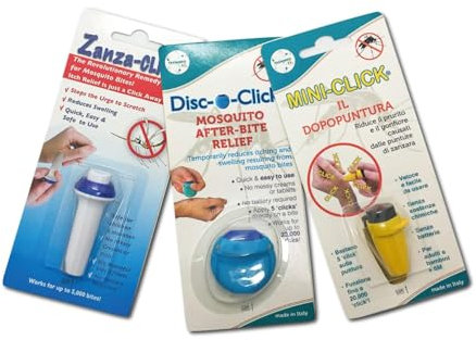 TECNIMED - Dispositivi dopopuntura a micro-impulsi elettrici - Per alleviare prurito e infiammazione causati da punture di zanzare - 3 articoli per confezione - Made in Italy
