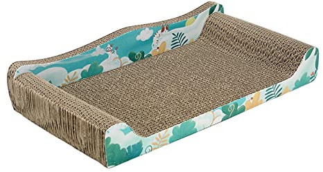 Sharplace Katzenkratzer aus Pappe, Katzenkratzbett, Möbelschutz, Katzensofa, extra große Schleifkralle, Lounge-Couch für Katzen und Kätzchen zum Ausruhen im, Blau 50cmx27cmx9cm