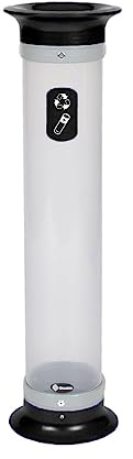 Glasdon Contenedor de pilas Vision™ 15 (3 colores) – Recolector de residuos de pilas pequeño – Tubo de recogida de pilas transparente compacto de 15 litros (Negro)