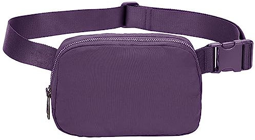 Hixingo Stylisch Bauchtasche für Damen und Herren, Hüfttasche Verstellbare Sport Groß Gürteltasche mit Reißverschluss für Outdoor Laufen Wandern Radfahren Gehen (20x5x14cm,Lila)