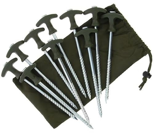 Bivvy Peg 21cm Heringe 10 TLG. mit Tasche Erdnägel Zelthering