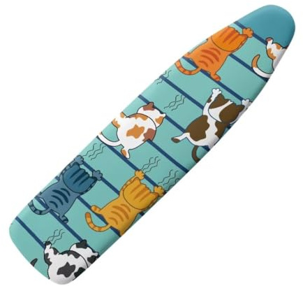 Jeiento Waschbarer Bügelbrettbezug, niedliche Katzen, Kletterwand, Polyester, schmutzabweisend, langlebig, 38,1 x 137,2 cm, Ersatzbezug