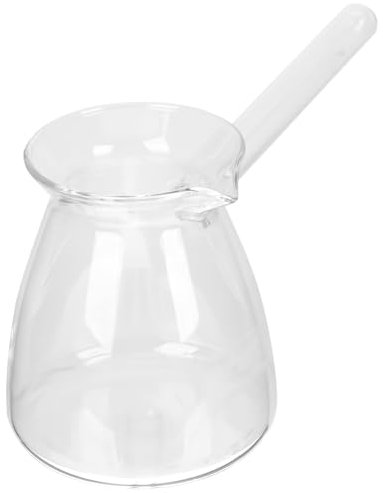 Kichvoe Cafetera Turca De Vidrio Estufa Teteras Hervidor Hervidor De Agua Calentador De Leche De Chocolate Caliente Cazo De Mantequilla Con Asa Lateral Para Cocinar En La Cocina En Casa