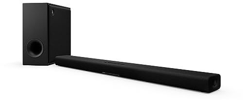 Yamaha Barre de Son True X Bar 50 A avec Dolby Atmos, Caisson de Basses sans Fil et Alexa intégré Noir