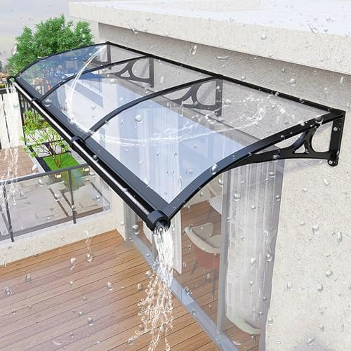 Arch Polycarbonate Terrasse Toit Abri Protection Contre La Pluie,Auvent de Porte Fenêtres Extérieure,Porche Marquise Toit Protection UV,Auvent de Porte Entrée,Protection contre la pluie et la neige. (
