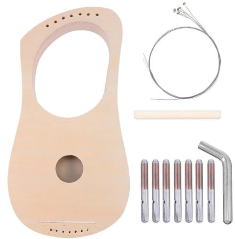 Hrippy Lyre Harp Make Materials Kit Holzschnur Instrument Handgefertigt DIY 7 Saite Lyre Harp Lira Fagote Musikinstrument