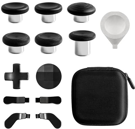 DTianSir Palillos de metal 14 en 1 para mando inalámbrico Xbox Elite Series 2, accesorio de repuesto para juegos con 6 palancas de intercambio, 4 palas, 2 almohadillas D, 1 bolsa, 1 herramienta