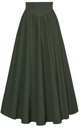SCARLET DARKNESS Damen Viktorianische Trachtenrock Mittelalter Hohe Taille Maxi Rock