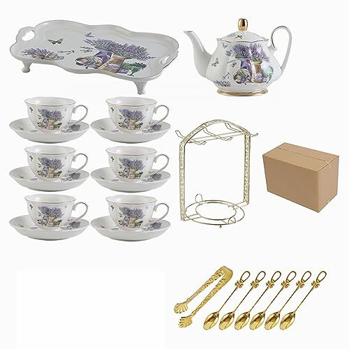 DDKYHU Teeservice, Teeservice aus Bone China, Teekanne, Teetasse, europäisches Keramik-Teeservice