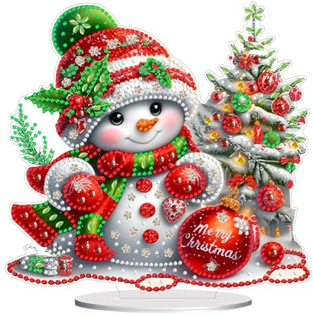 Generish Diamond Painting Tischdeko Weihnachtsdeko, Weihnachten Tisch Deko, Weinachtsdekorationen Schneemann, Christmas Decorations, Winter Weihnachtsfeier