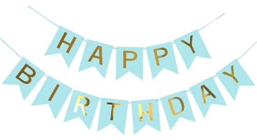 Happy Birthday Girlande, Geburtstagsgirlande, Happy Birthday Banner Tortendeko Mädchen, Partydekoration Banner für alle Altersgruppen (blau), für Frauen Erwachsene Kinder Geburtstag Party Dekoration