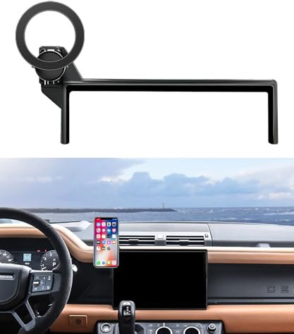 MaserWeller Car Phone Holder for 2022-2025 Land Rover Defender Accessories 11.4-Inch Screen Fixed Clip, 360° Rotation Mount Compatible with MagSafe