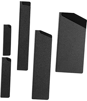 OFFSCH 5pcs Black Abs Cutter Protectors with Flocking Liner, Kitchen Knife Cover Sleeves for Safe Storage, Portable Home Cutter Supplies with Knife Finger Guard