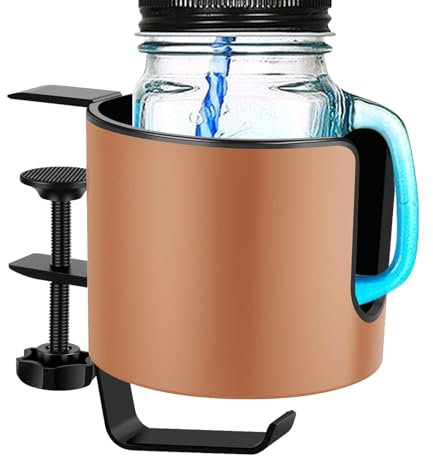 Portabicchieri da scrivania - Porta bicchieri da scrivania | Pinza portabicchieri da scrivania | Pinza portabicchieri da tavolo 2 in 1 | Organizzatore da scrivania con supporto girevole per casco |