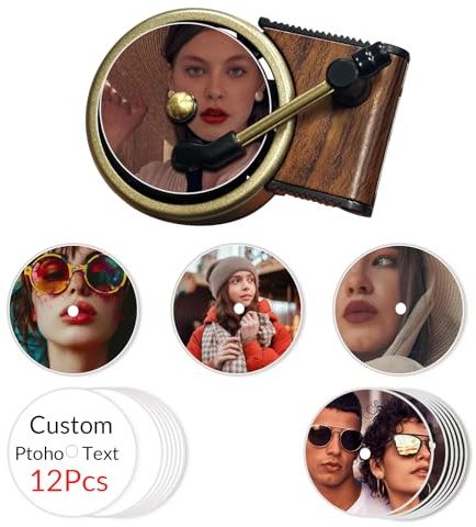 Personalised Car Air Freshener - Custom Air Freshener with Picture, Double-Sided Photo Text Available,Gift for Women Men Boyfriend Girlfriend Hangable for Bathroom (Record Player, Personalization)