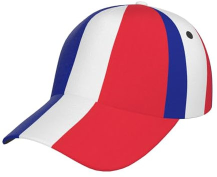 Baseballkappe mit französischer Flagge, verstellbar, für Sommer, Strand und tropische Abenteuer, Schwarz, Schwarz , Einheitsgröße