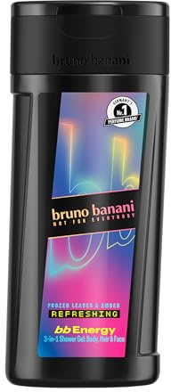 bruno banani bb Energy Duschgel, 3-in-1-Formel für Gesicht, Körper und Haare, vegane Formel, dermatologisch getestet, frei von Tensiden auf Sulfatbasis, 250 ml