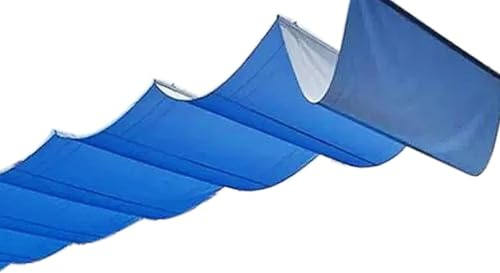 Toldo retráctil para pérgola – Toldo tipo vela en forma de U resistente a los rayos UV para jardín, patio y patio trasero, solución de toldo para exteriores (azul, 5 m)