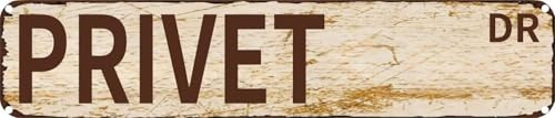 Vintage Tin Sign Retro Metal Wall Decor PRIVET DR Rustic Aluminum Plaque for Home Bar Kitchen Garage Man Cave 16x4 inch