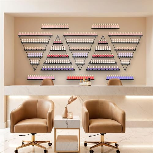 Estante for 10 esmaltes de uñas, con Capacidad for 350 Botellas, Soporte de Metal Resistente for esmaltes de uñas, 5 Niveles, organizadores Triangulares de exhibición de aceites Esenciales(Black)