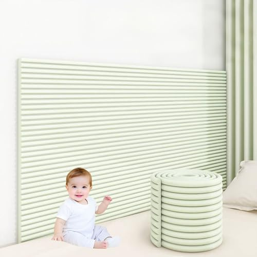 Wandpolster Wandpolsterung Selbstklebend für Kinderzimmer, Kantenschutz Schaumstoff, Anti-Kollision Wandkissen Gepolstert Bett Kinderzimmer Kinderbett Kinderbett, Kantenschutz Schaumstoff (2, Grün)