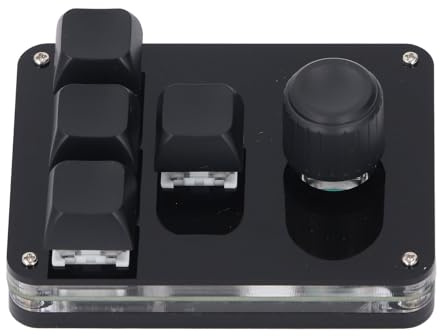 Jeffergarden Mini Tastiera Meccanica, Tastiera Programmabile a 4 Tasti 1 Manopola con Luce RGB e Interruttore Blu, Tastiera da Gioco USB C Plug and Play per Laboratorio di Gioco da Ufficio