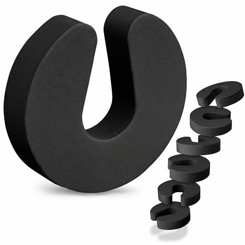 LeBone Premium Klemmschutz für Türen - 6 Stück Schwarz - 2,3cm Ultra-Stark - Extra-Breit - Schaumstoff Türstopper als Kindersicherung und Fingerklemmschutz für Babys und Kinder (Schwarz)