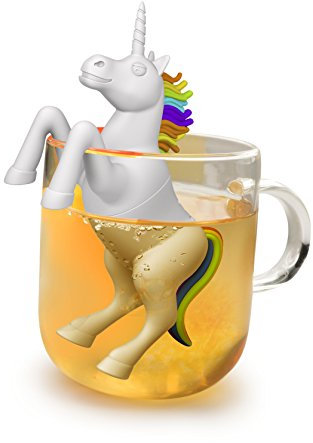Winkee - Cute Animal Teesieb I Tee Ei für losen Tee I Tea Infuser lustig I Teesieb für Tasse I Gewürzsieb Silikon I Teekugel-Tier-Figur (Einhorn)