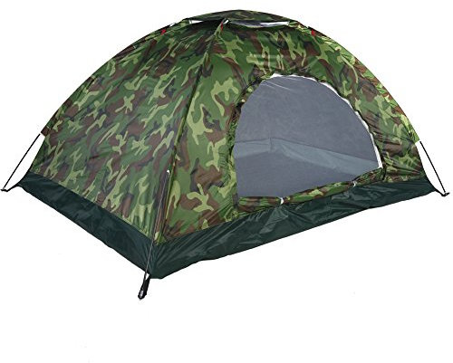 Outdoor Zelt, Outdoor Camouflage UV Schutz Wasserdichtes 2-Personen-Zelt für Camping Wandern